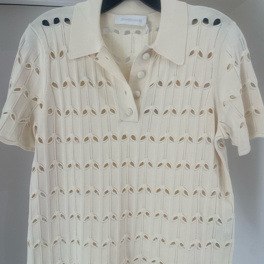 zimmermann rhiannon pointelle polo - Picture 2 of 3